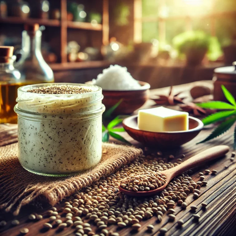 Homemade hemp seed butter.