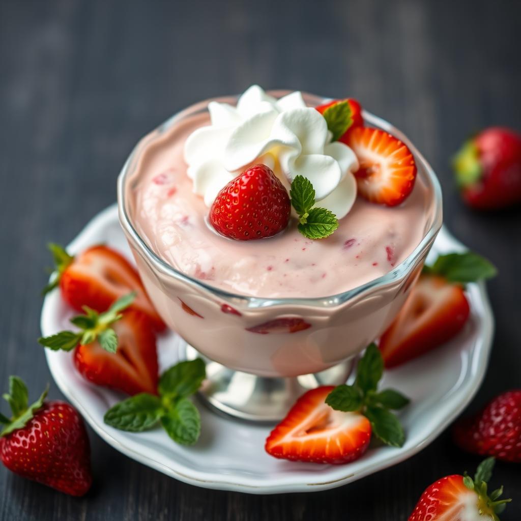 creamy strawberry pudding