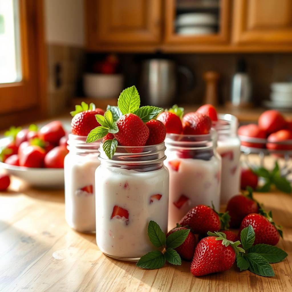 homemade strawberry pudding storage