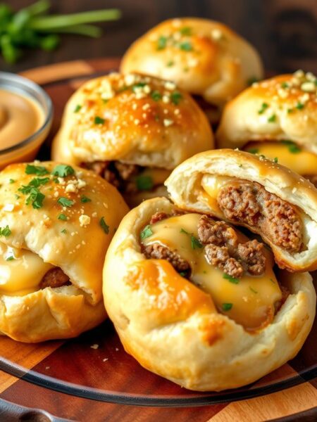 Garlic Parmesan Cheeseburger Bombs