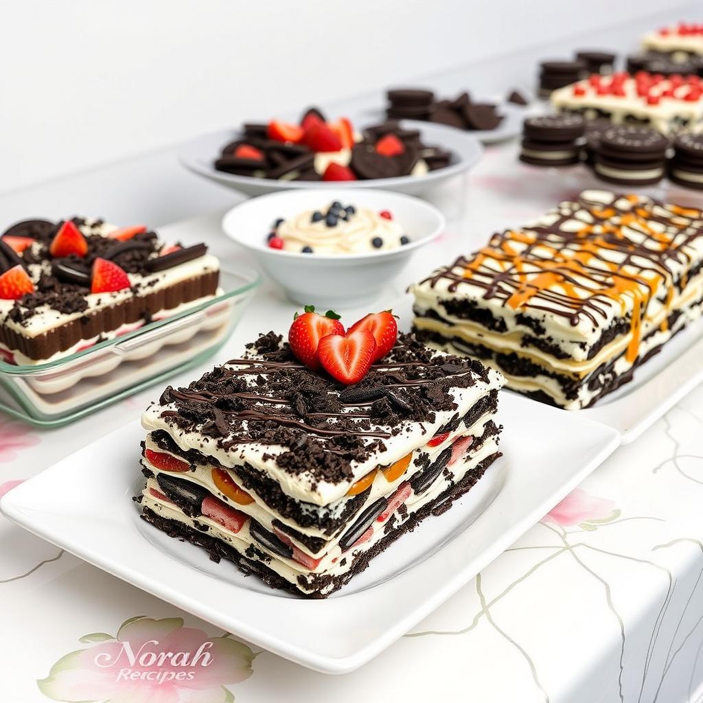 Oreo lasagna variations