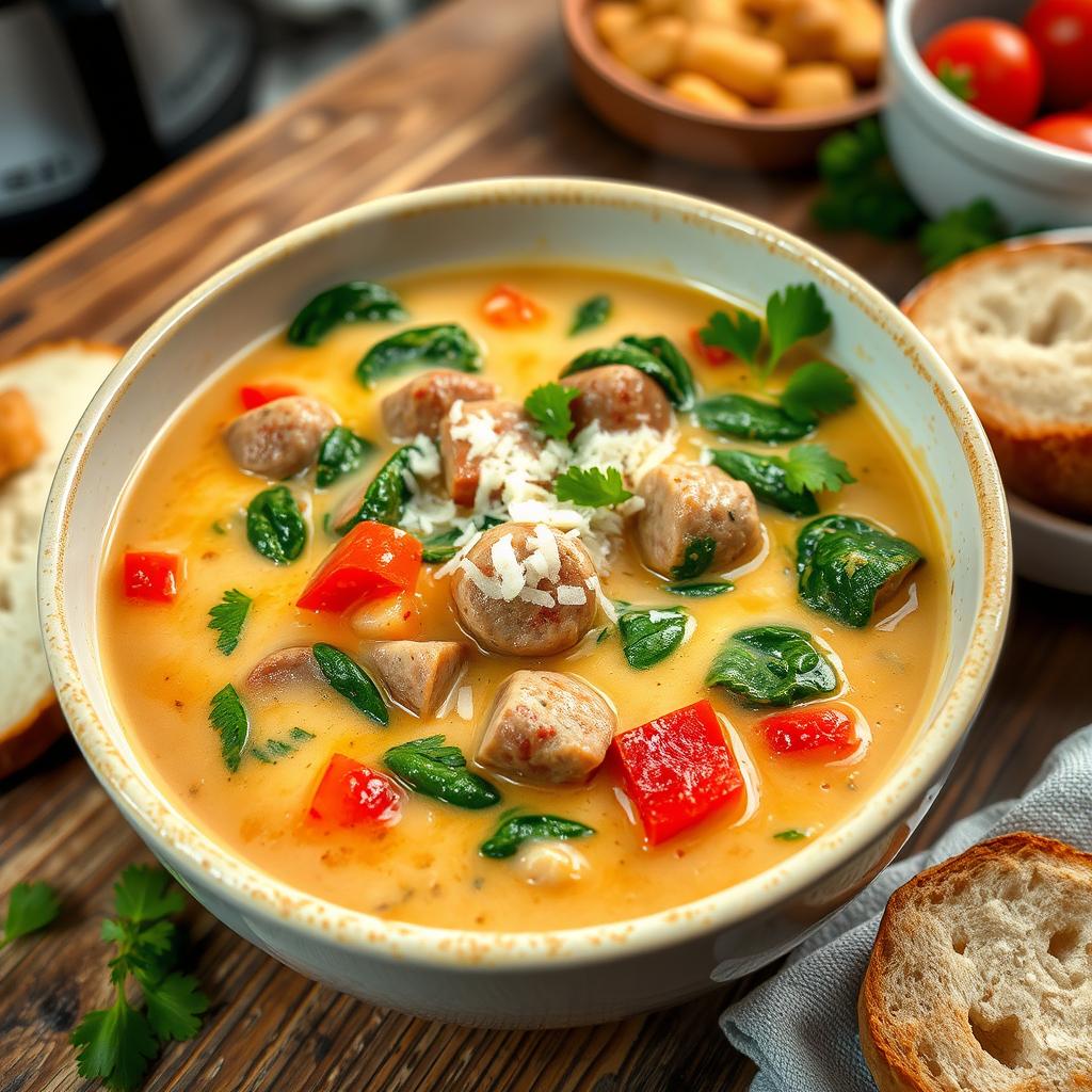 creamy parmesan italian sausage soup recipe