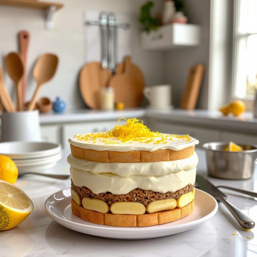 easy lemon tiramisu assembly