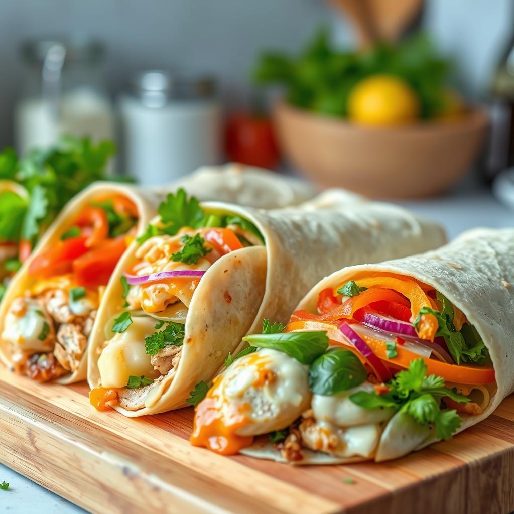 garlic chicken wrap variations