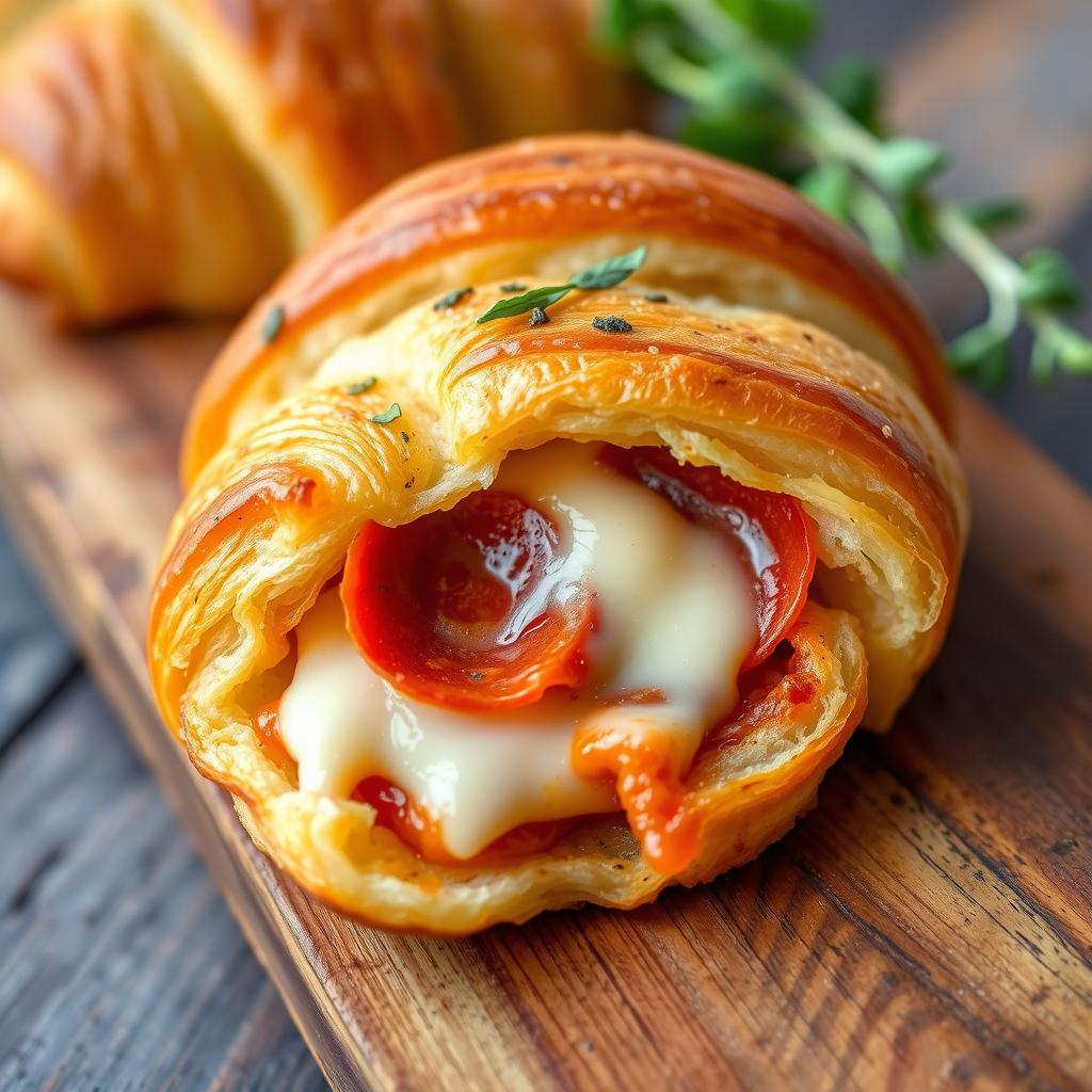 gourmet mozzarella pepperoni croissant