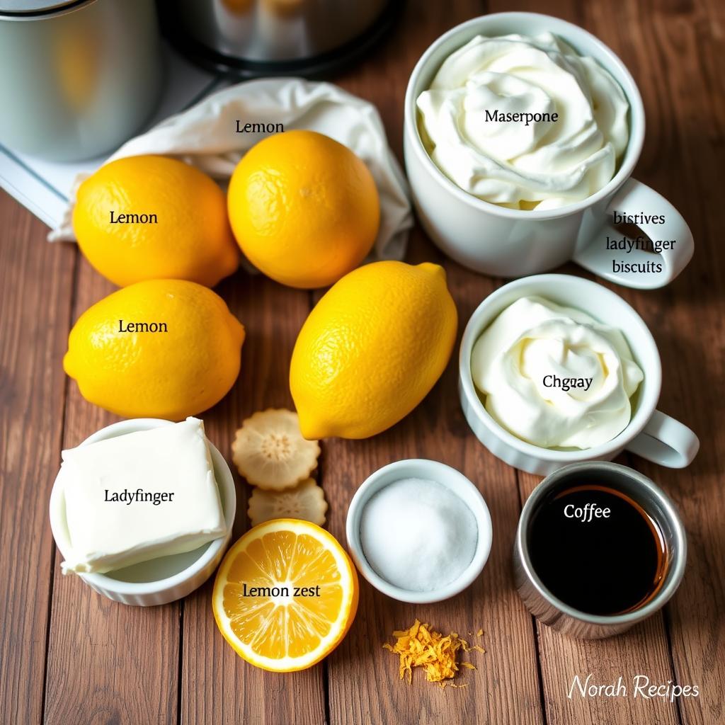 homemade lemon tiramisu ingredients