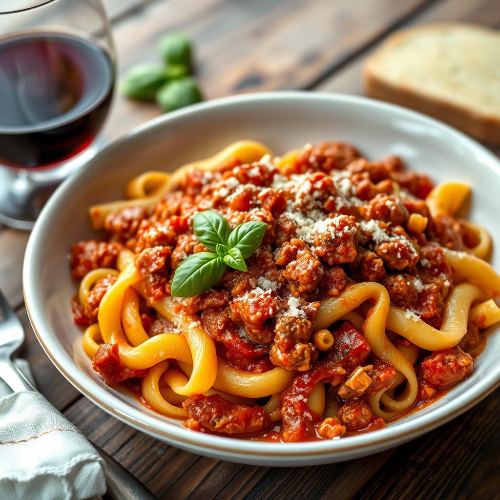 rigatoni bolognese