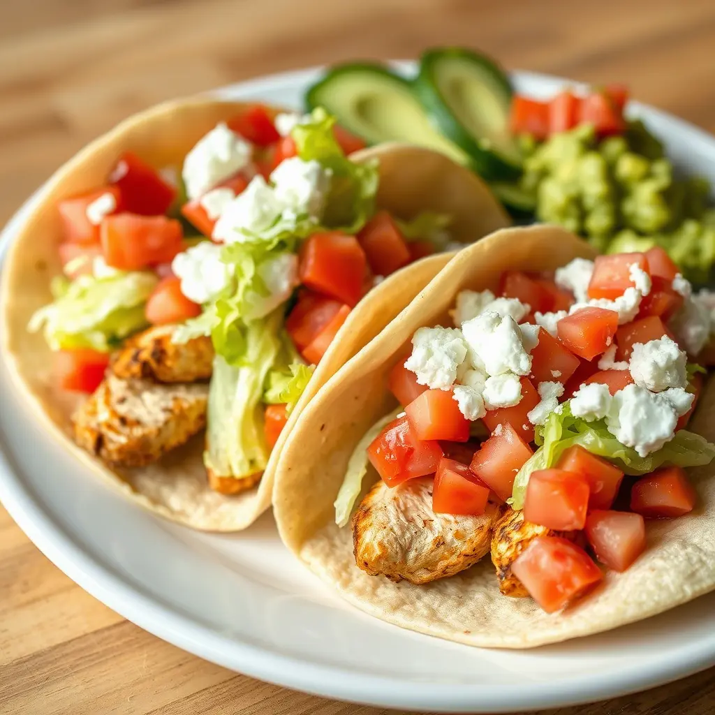 Delicious tacos filled with seasoned chicken made using chicken taco seasoning