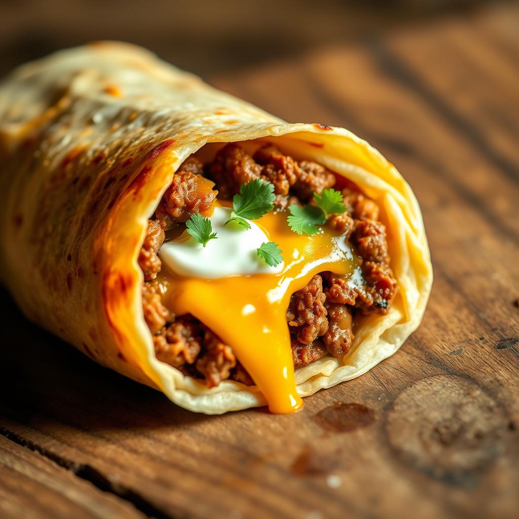 Beef and Cheese Burrito