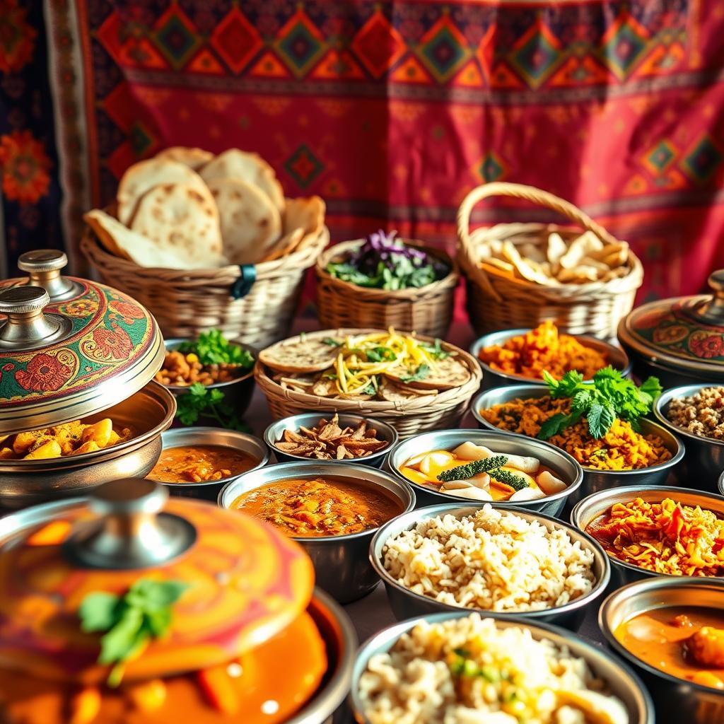 Indian potluck setup