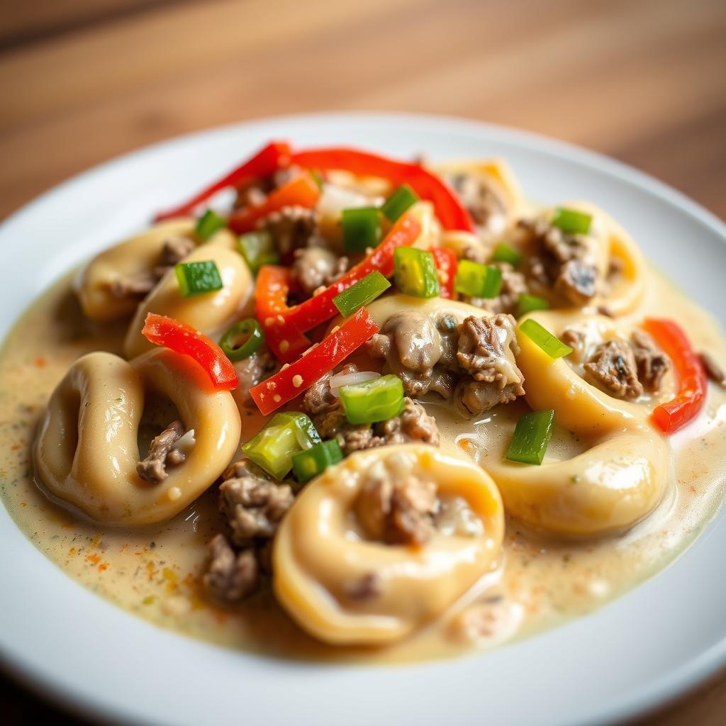 Philly Cheesesteak Tortellini Pasta