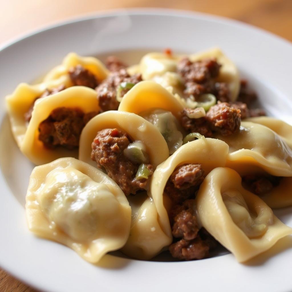 Philly cheesesteak tortellini pasta