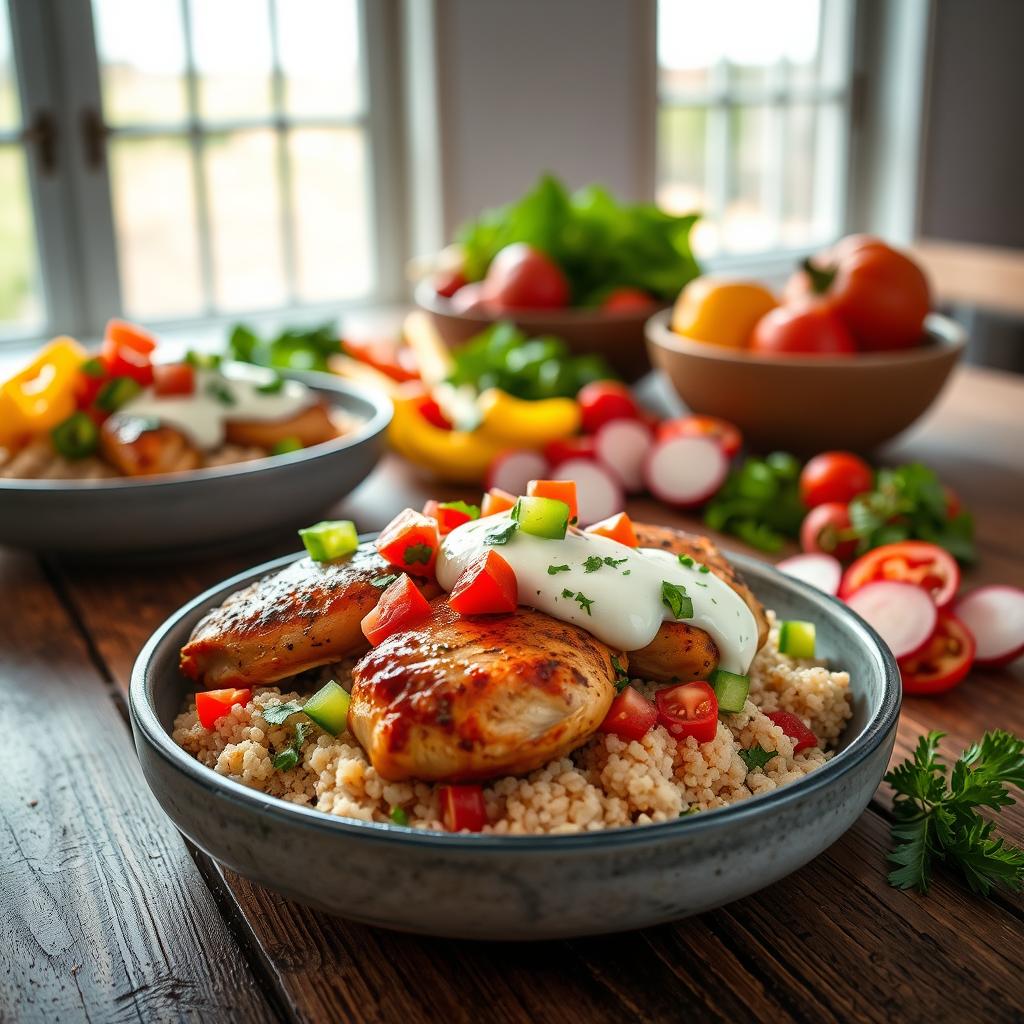 chicken tzatziki bowls