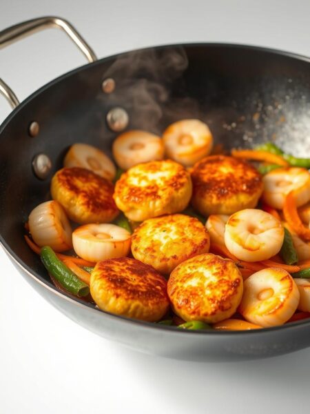 fishcakes and scallops stir fry recipe