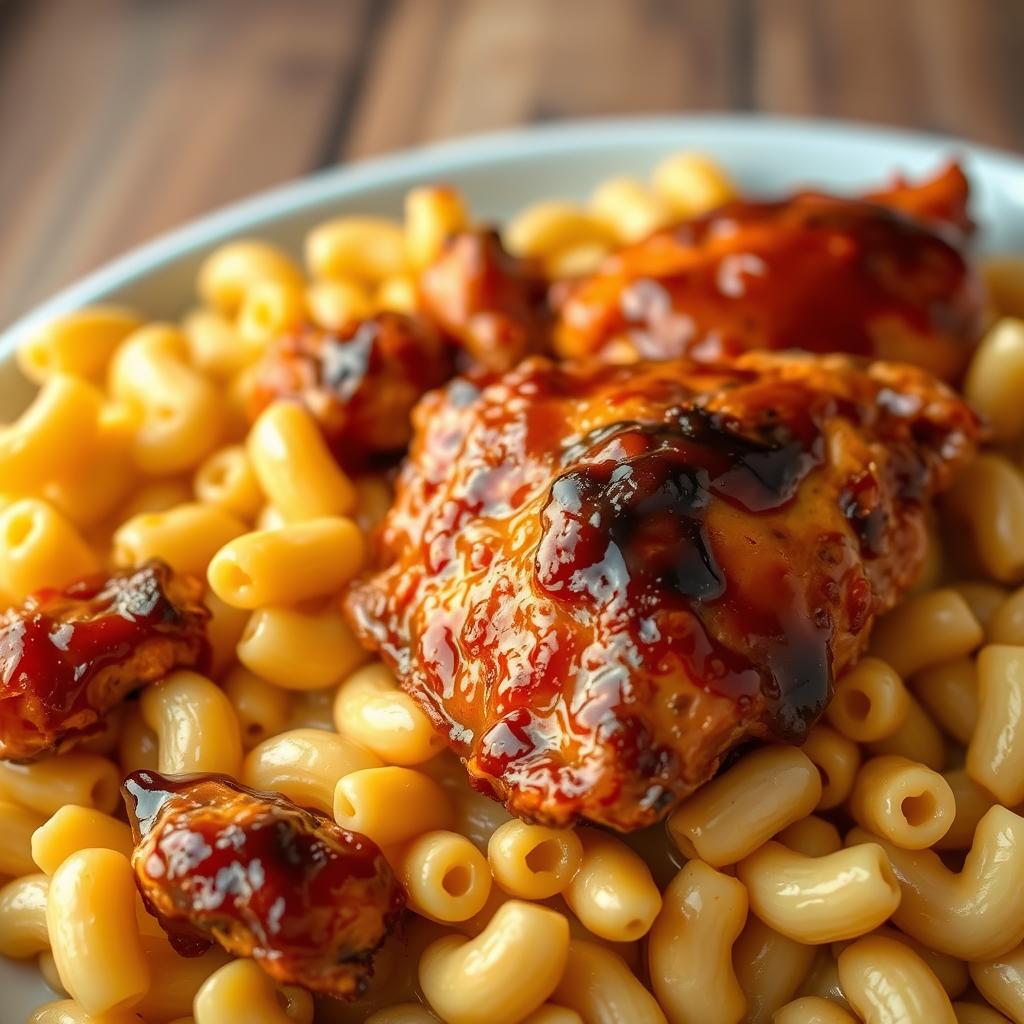 honey bbq chicken mac and cheese