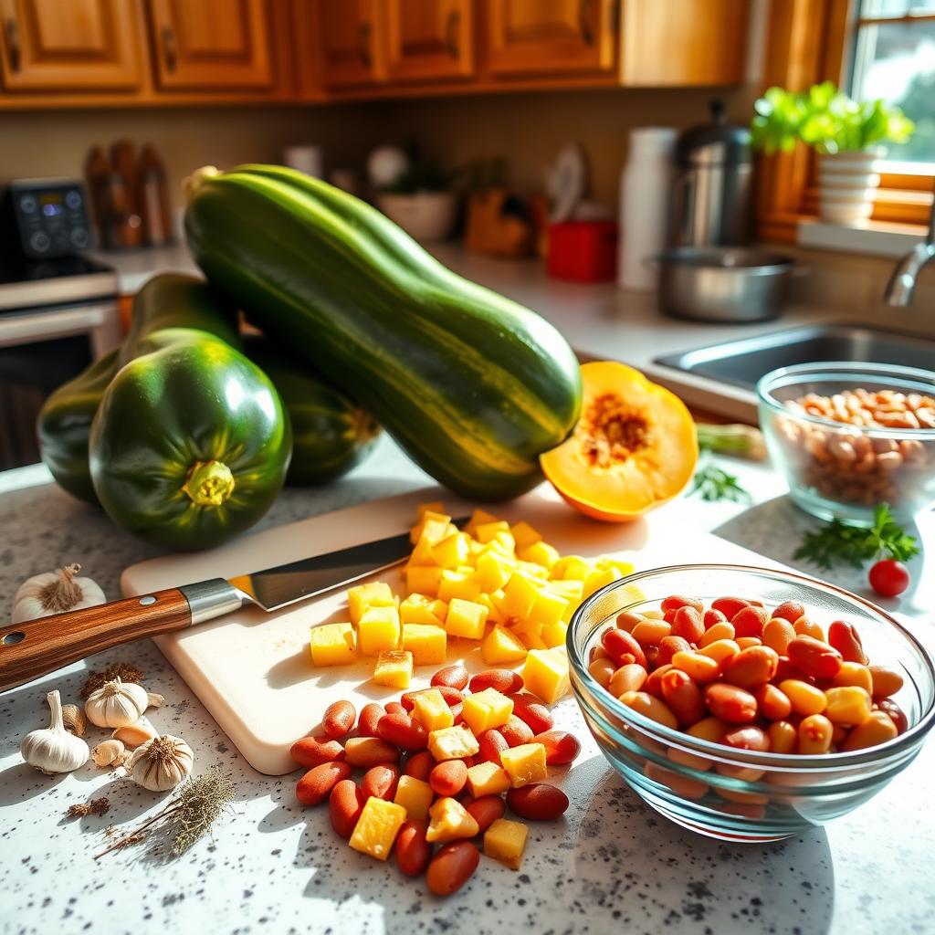 squash and kidney bean recipe