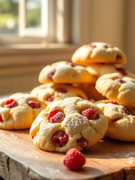 white chocolate raspberry cookies