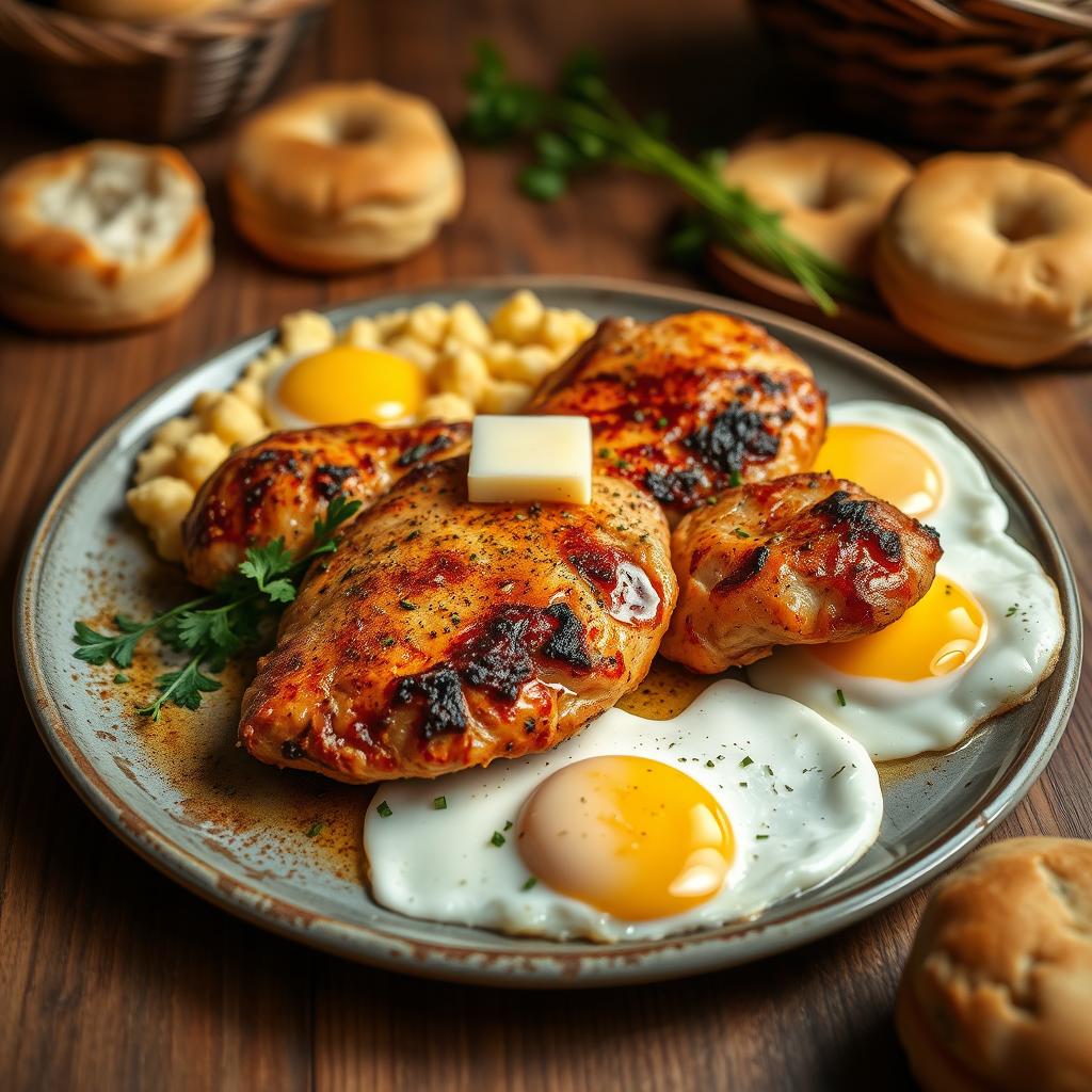 chicken and eggs breakfast chicken and eggs breakfast