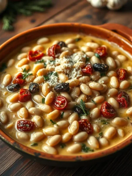 creamy tuscan white bean skillet