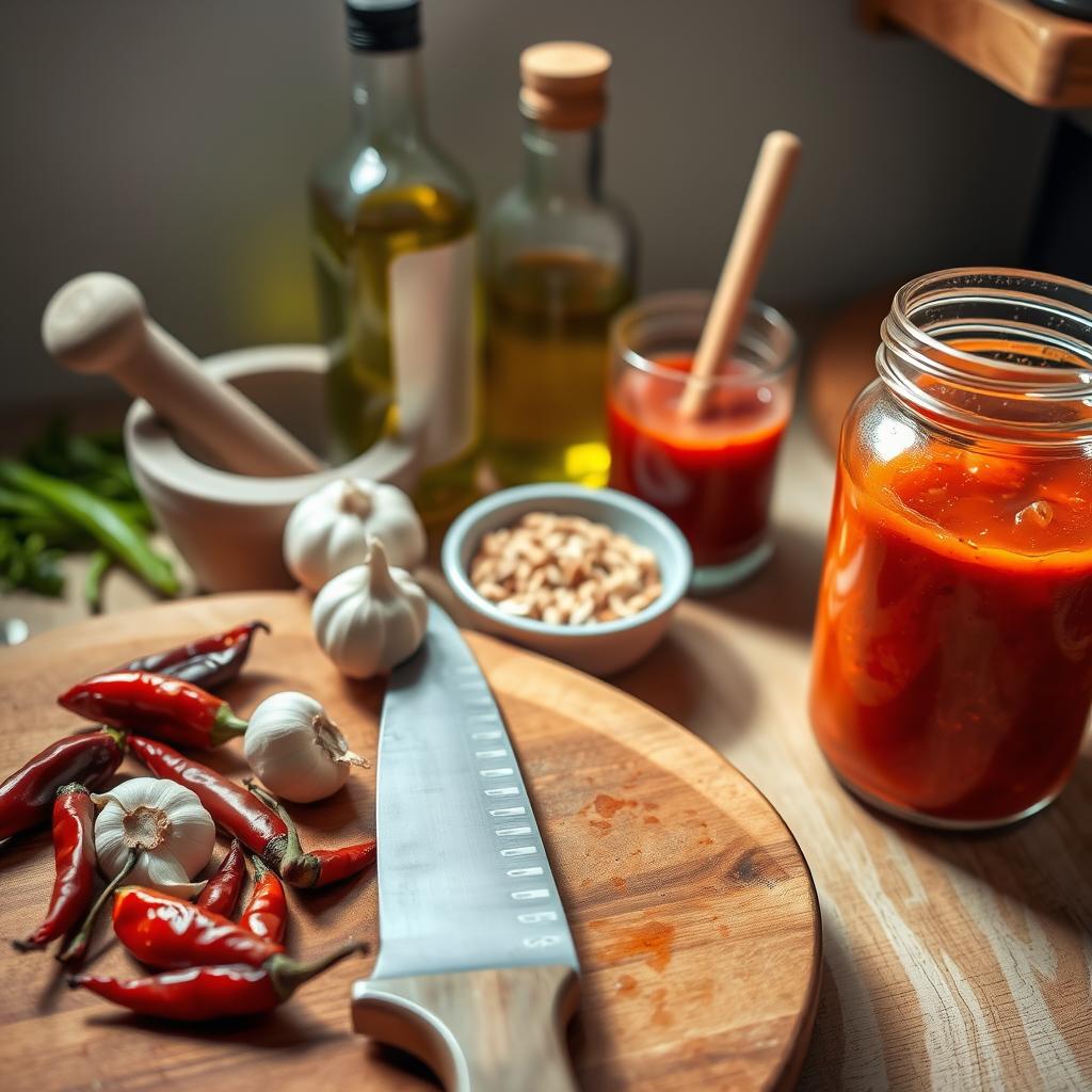 Salsa Macha preparation kitchen tools Salsa Macha preparation kitchen tools