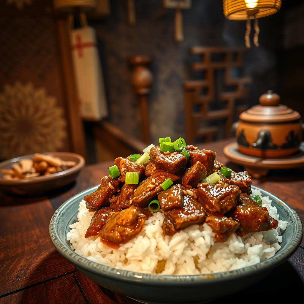 Mongolian Beef Dish Mongolian Beef Dish