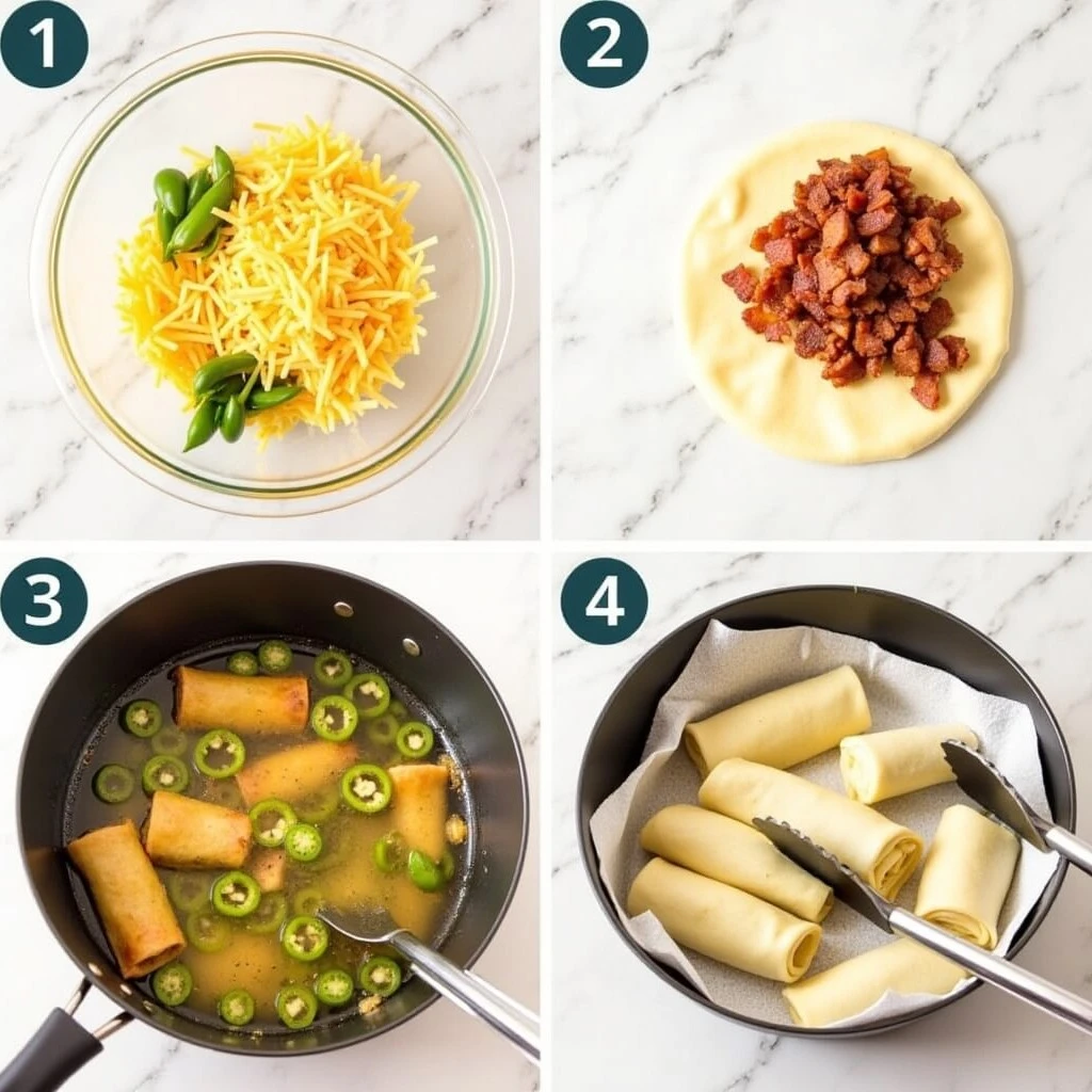 jalapeno poppers egg roll steps