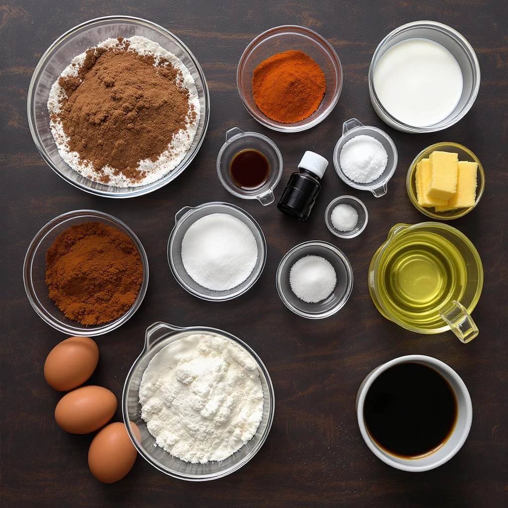 Mexican Chocolate Cake ingredients