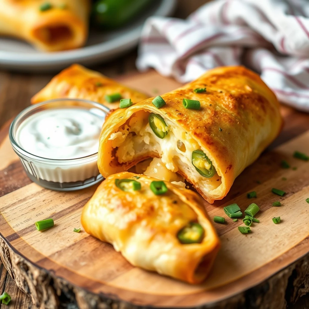 jalapeno poppers egg roll serving