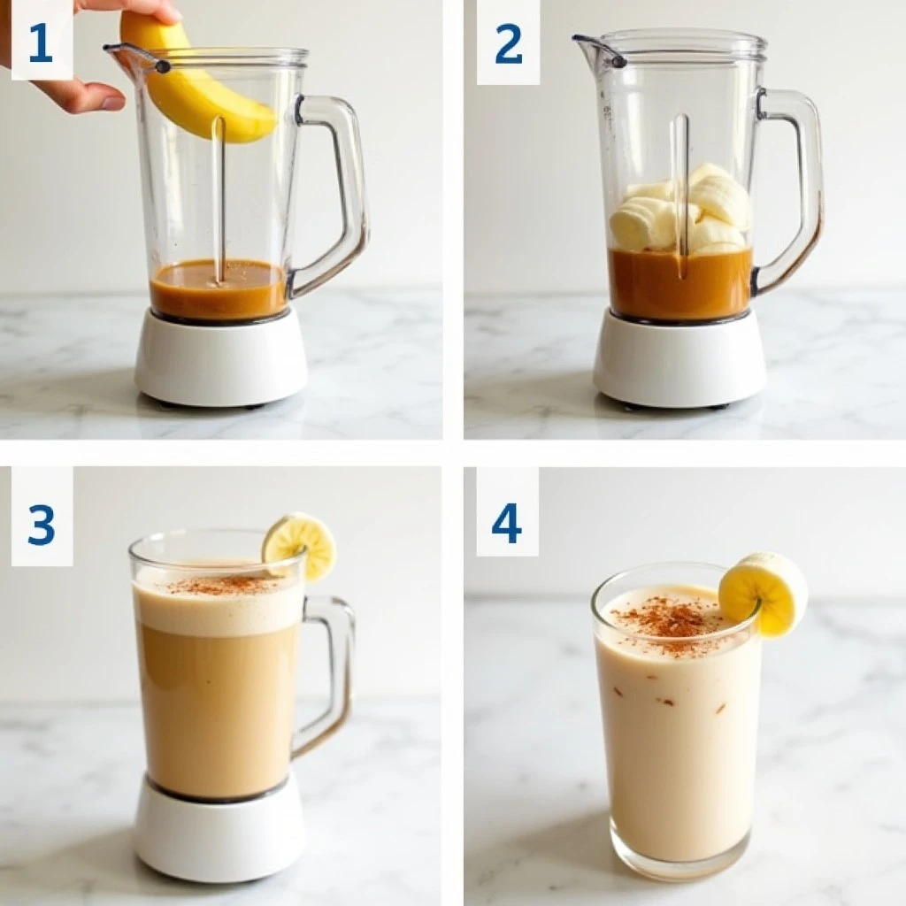 Peanut Butter Banana Protein Shake steps