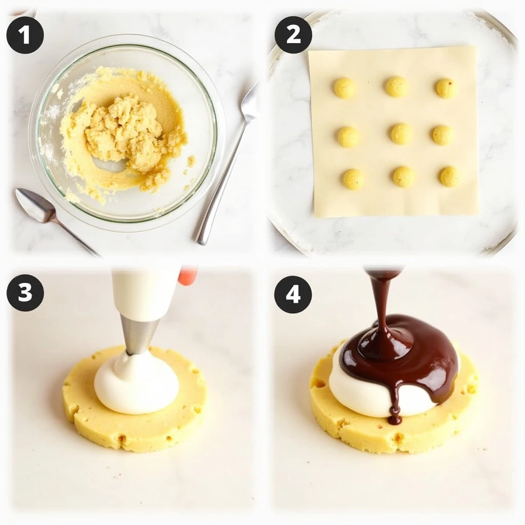 boston cream pie cookie steps